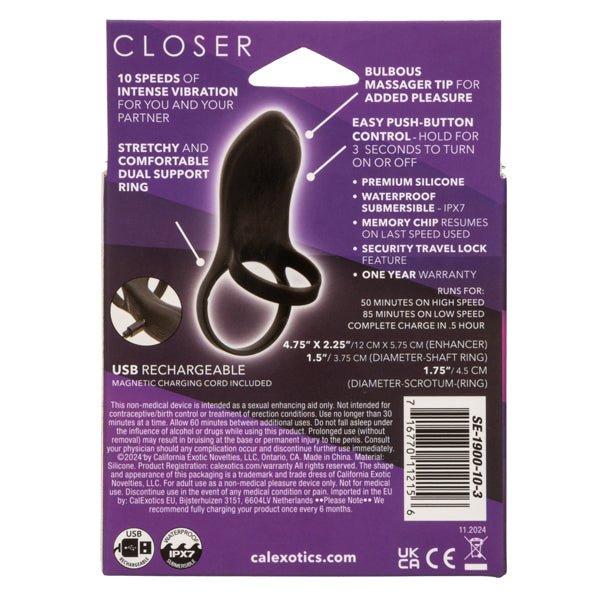 Closer Intimate Rechargeable Ring Feel - Black - US Stores