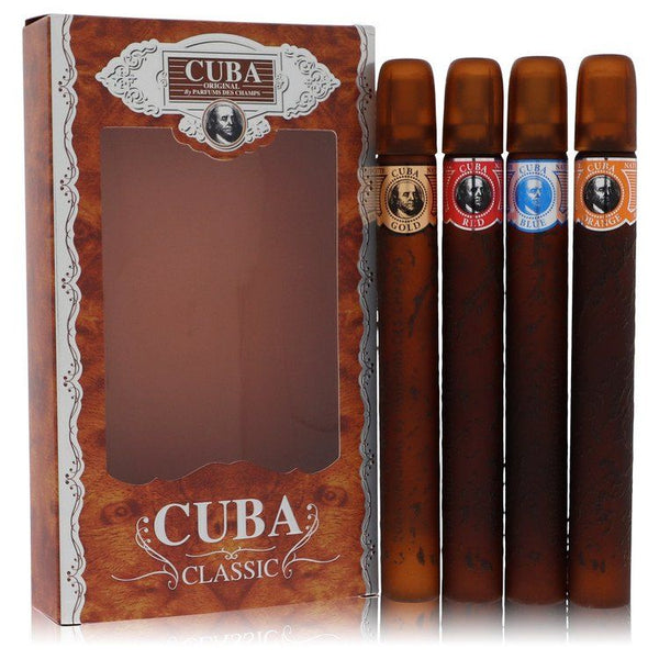 Cuba Gold by Fragluxe Gift Set - Cuba Variety Set includes All Four 1.15 oz Sprays, Cuba Red, Cuba Blue, Cuba Gold and Cuba Orange - US Stores