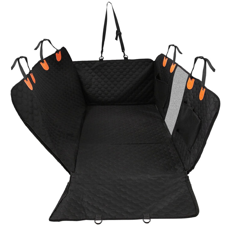 Dog Car Back Seat Cover With Zipper Mesh Window Storage Bags Waterproof 600D Oxford Cloth Car Seat Protector With Slide Flaps For Cars Trucks SUVs - US Stores
