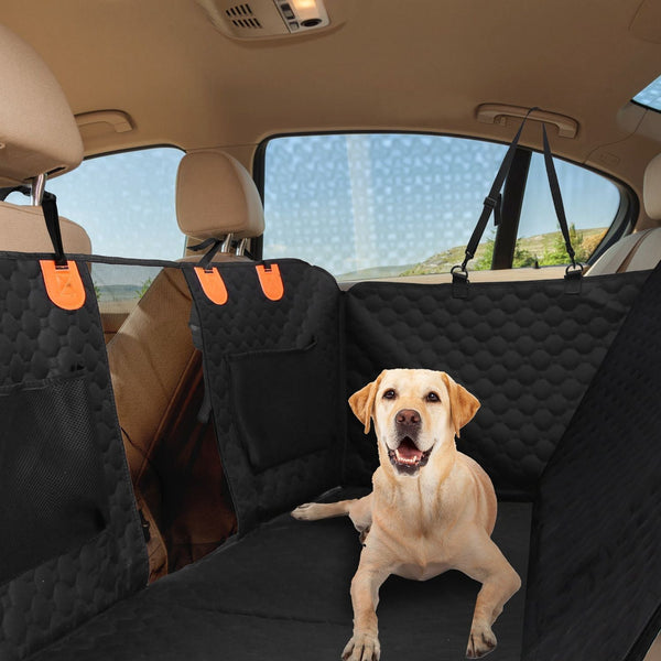 Dog Car Back Seat Cover With Zipper Mesh Window Storage Bags Waterproof 600D Oxford Cloth Car Seat Protector With Slide Flaps For Cars Trucks SUVs - US Stores