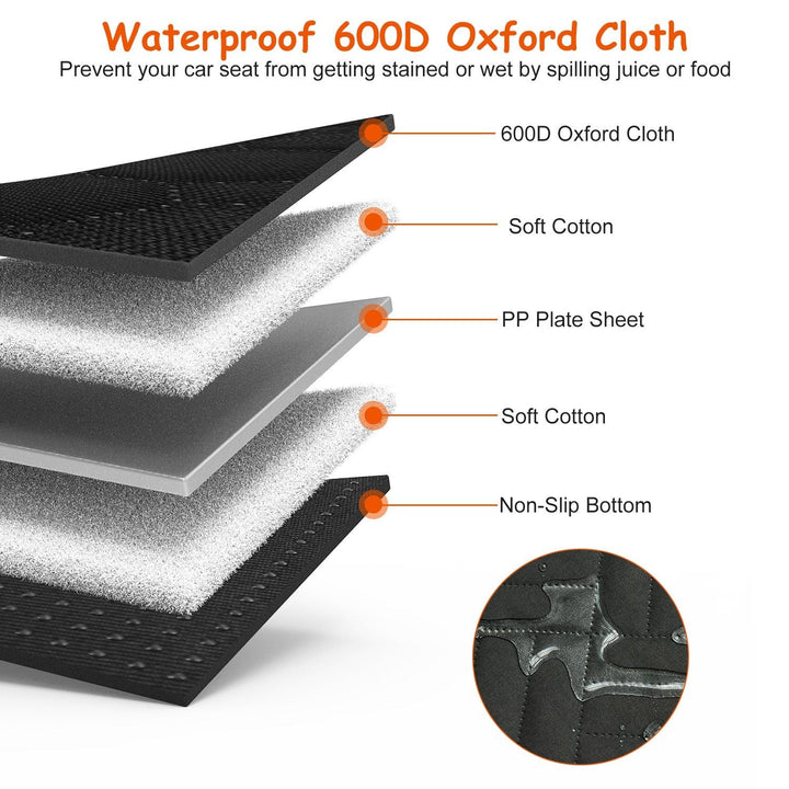 Dog Car Back Seat Cover With Zipper Mesh Window Storage Bags Waterproof 600D Oxford Cloth Car Seat Protector With Slide Flaps For Cars Trucks SUVs - US Stores