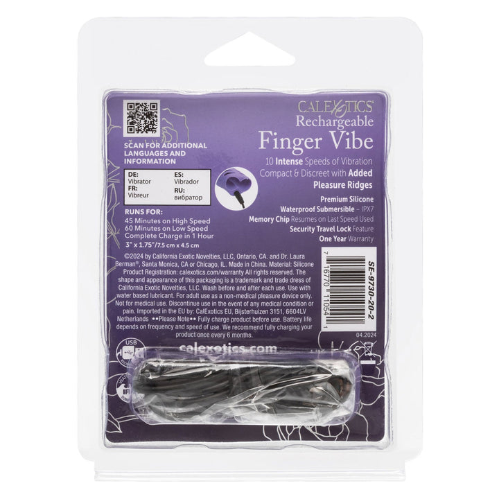 Dr. Laura Berman Rechargeable Finger Vibe - Purple - US Stores