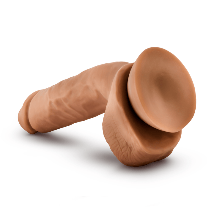 Dr. Skin Glide - 8.5 Inch Self Lubricating Dildo Lubricating Dildo With Balls - Mocha - US Stores