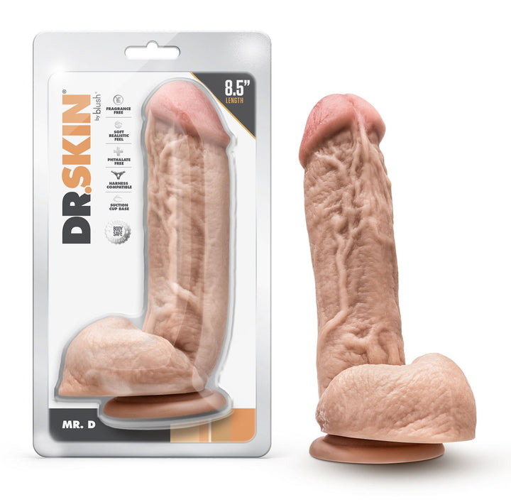 Dr. Skin - Mr. D - 8.5 Inch Dildo With Balls - Beige - US Stores