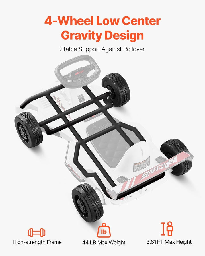 Electric Go Kart 6V Drift Go Cart for Kids Ages 2+ Strong Motor White - US Stores
