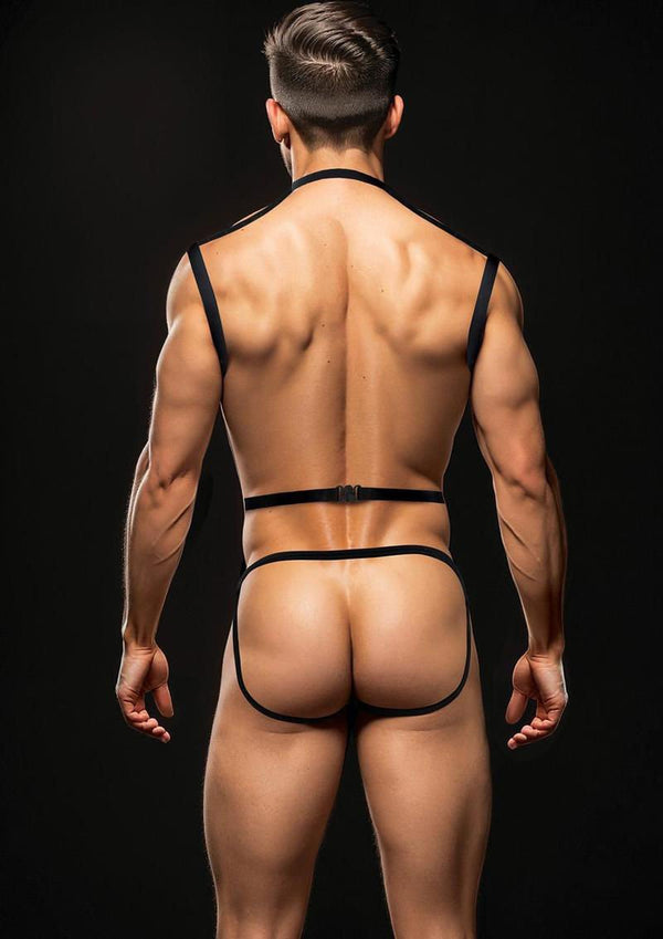 Envy 3 Pc Wet Look Chest Harness - Large/xlarge - Black - US Stores