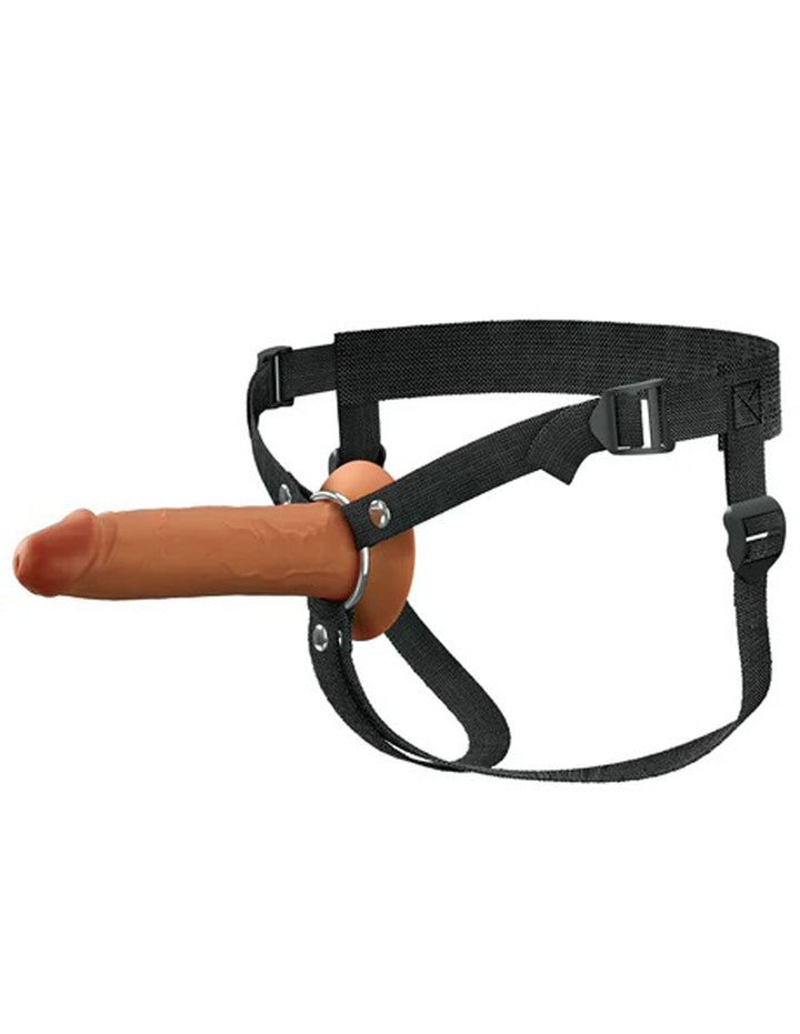 Fantasy X - Tensions Elite 7" Silicone Hollow Strap Dual Density - Brown - US Stores