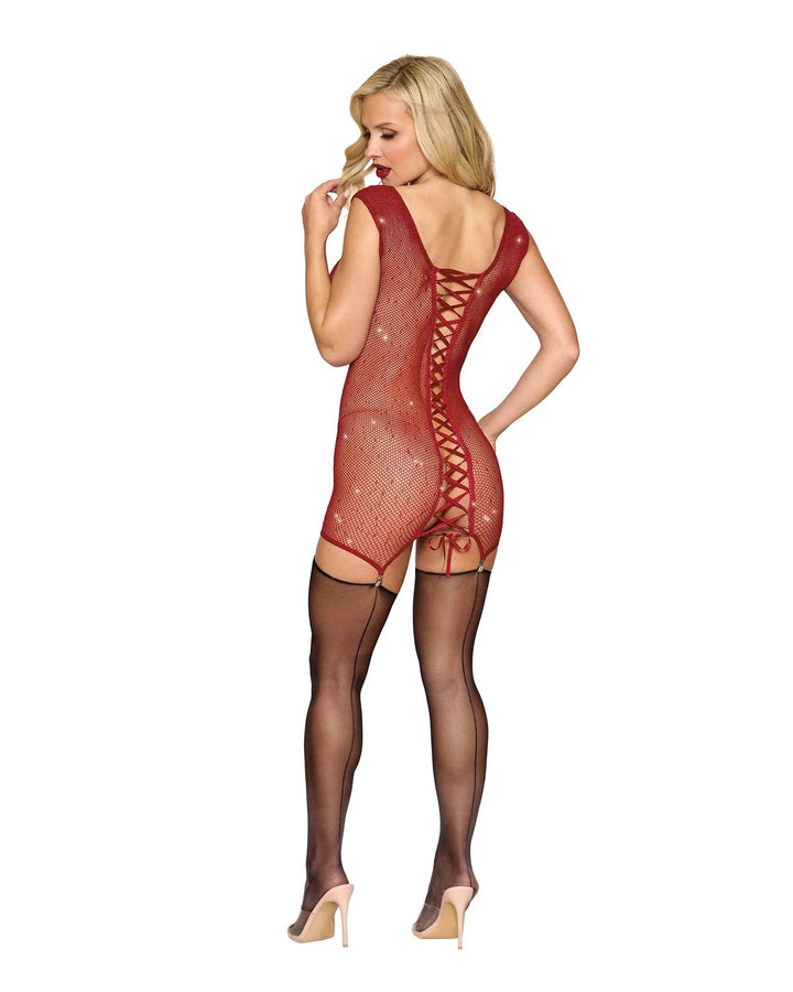 Garter Slip Dmnd - One Size - Red - US Stores