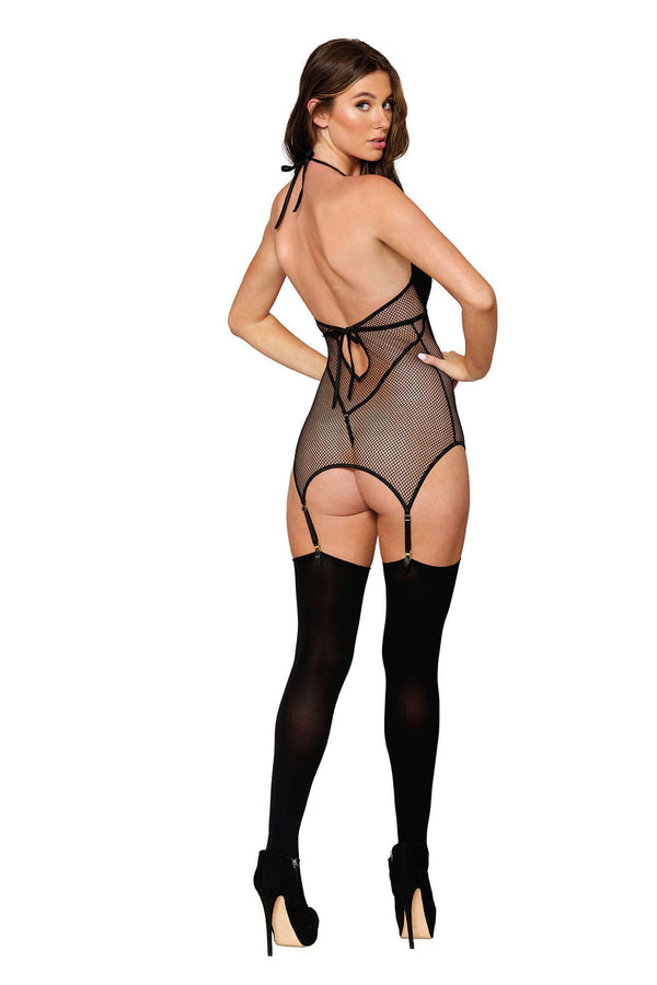 Garter Slip Teddy - One Size - Black - US Stores