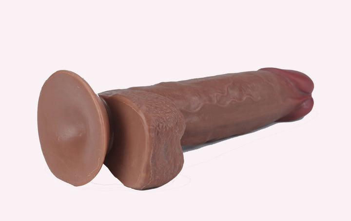 Get Lucky 7.5 Inch Real Skin Dildo - Dark Brown - US Stores
