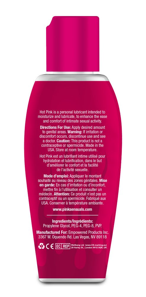 Hot Pink Warming Lubricant for Women - 2.8 Oz. 80 ml - US Stores