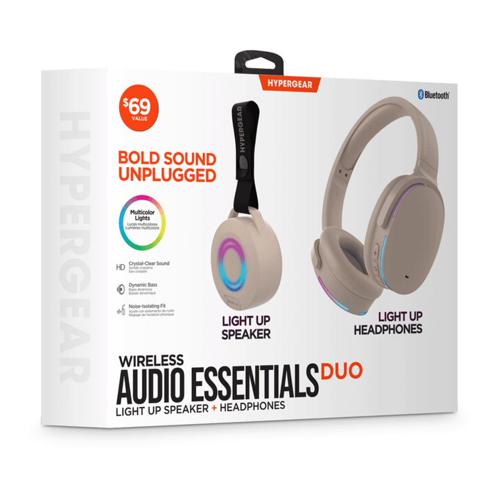HyperGear Audio Essentials Headphones and Speaker Duo Beige - US Stores