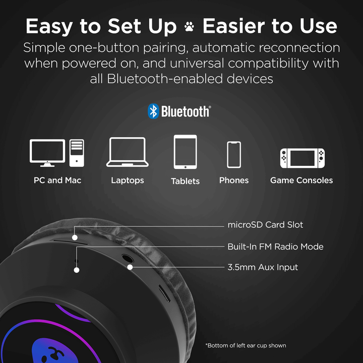 HyperGear Bunny Tracks Wireless Light - Up Headphones - US Stores