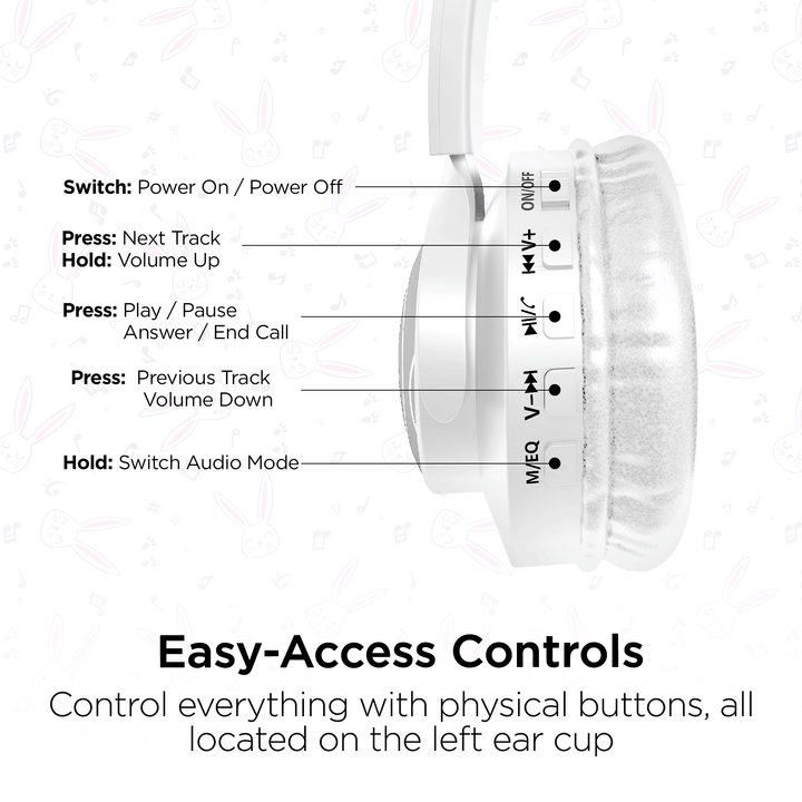 HyperGear Bunny Tracks Wireless Light - Up Headphones - US Stores