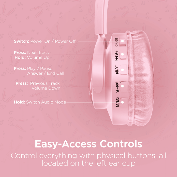 HyperGear Bunny Tracks Wireless Light - Up Headphones - US Stores