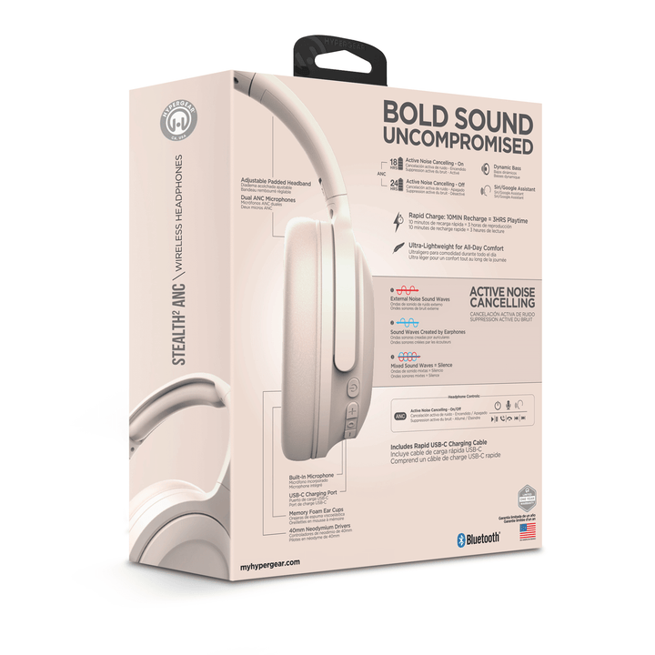 HyperGear Stealth2 ANC Wireless Headphones - US Stores