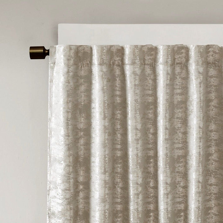 Jacquard Lined Total Blackout Rod Pocket/Back Tab Curtain Panel(Only 1 Pc Panel) - US Stores