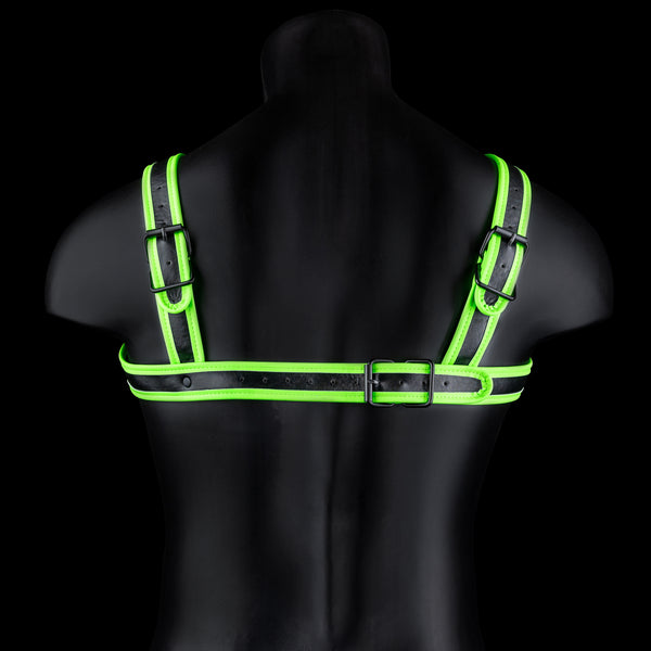 Bonded Leather Buckle Harness - Small/medium - Glow in the Dark