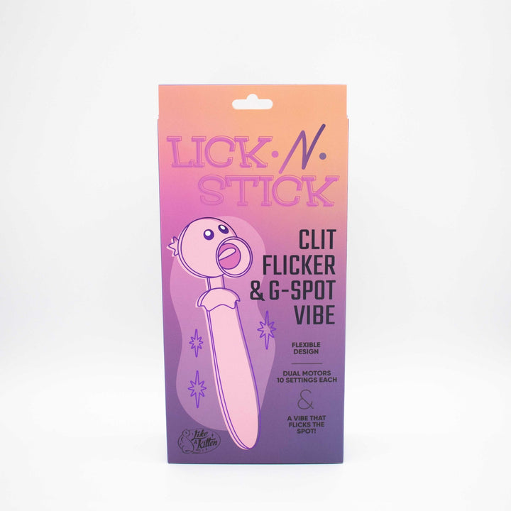 Lick n' Stick Clit Flicker and G - Spot Vibrator - Pink - US Stores