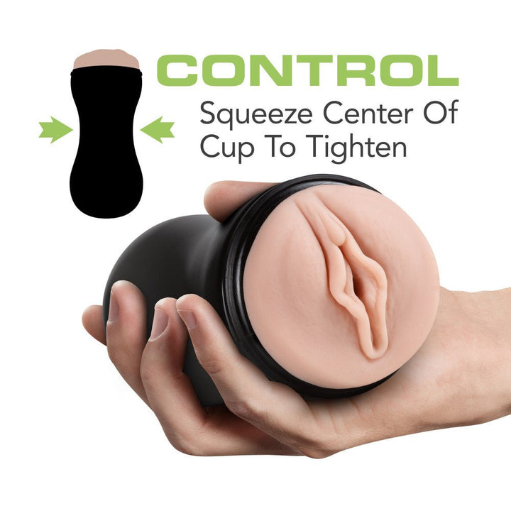 M for Men - Soft and Wet - Pussy With Pleasure Ridges - Self Lubricating Stroker Cup - Vanilla - US Stores