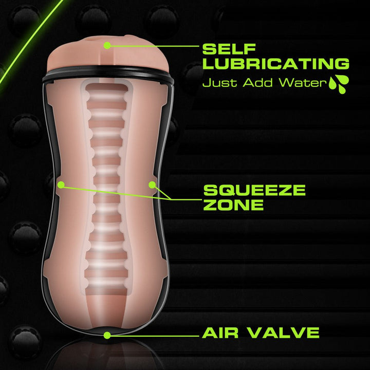 M for Men - Soft and Wet - Pussy With Pleasure Ridges - Self Lubricating Stroker Cup - Vanilla - US Stores