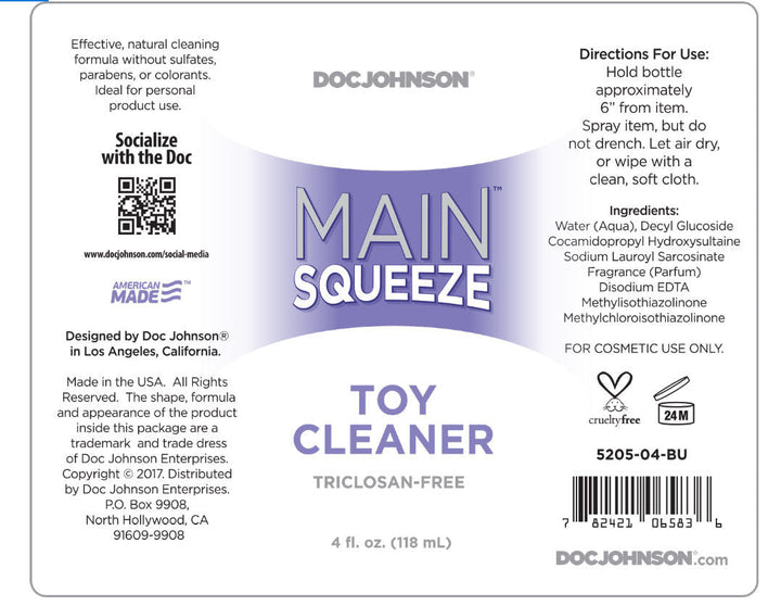 Main Squeeze - Toy Cleaner - 4 Fl. Oz.. - US Stores