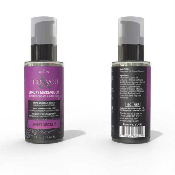 Me and You Massage Oil Sweet Secrets 2oz Pheromone Infused - US Stores