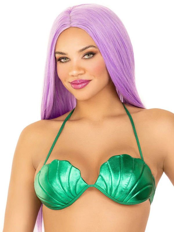 Mermaid Shell Bra Top - Medium - Green - US Stores