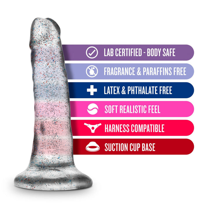 Naturally Yours - 5.5 Inch Glitter Dong - Sparkling Clear - US Stores