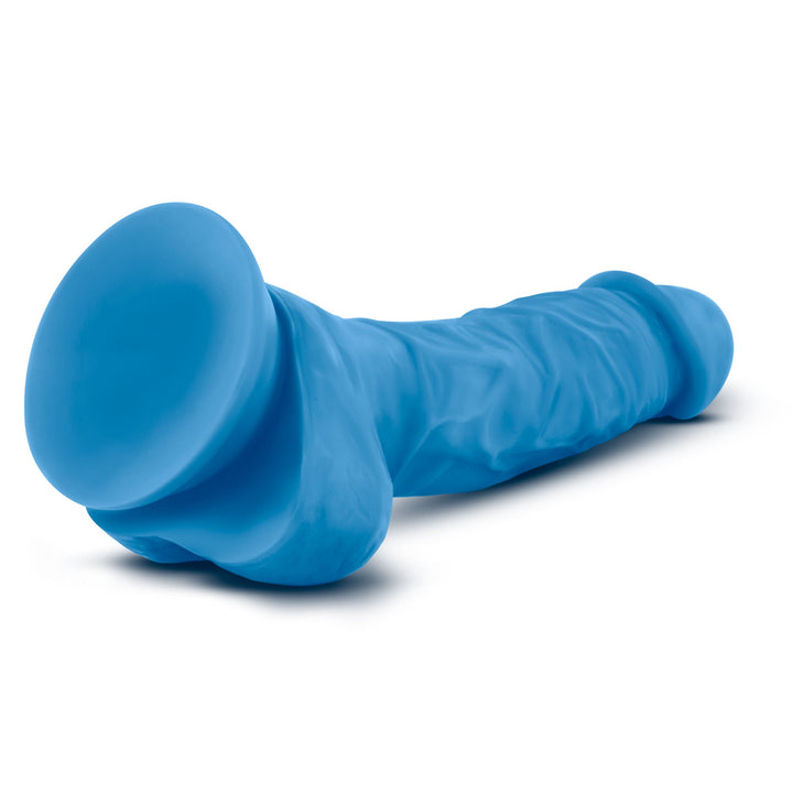 Neo - 7.5 Inch Dual Density Cock With Balls - Neon Blue - US Stores