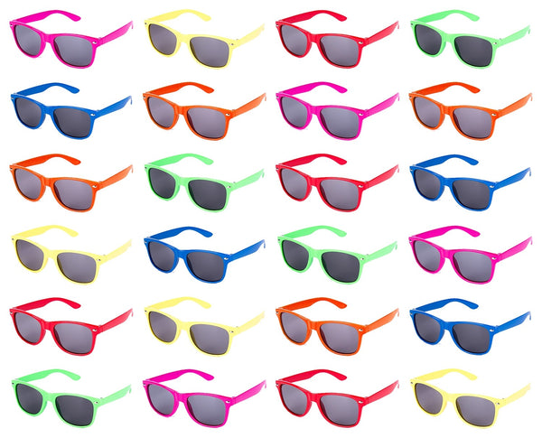 24 Pc Neon Kids Sunglasses