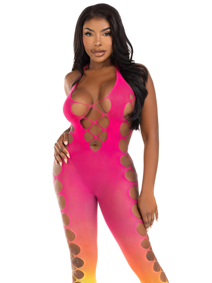 Ombre Footless Bodystocking - One Size - Sunset - US Stores