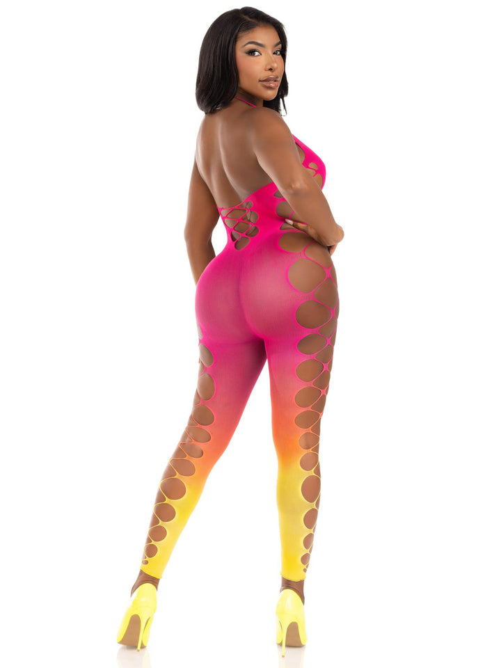 Ombre Footless Bodystocking - One Size - Sunset - US Stores