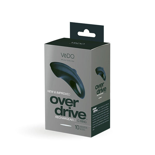 Overdrive Plus Rechargeable Cock Ring - Black - US Stores