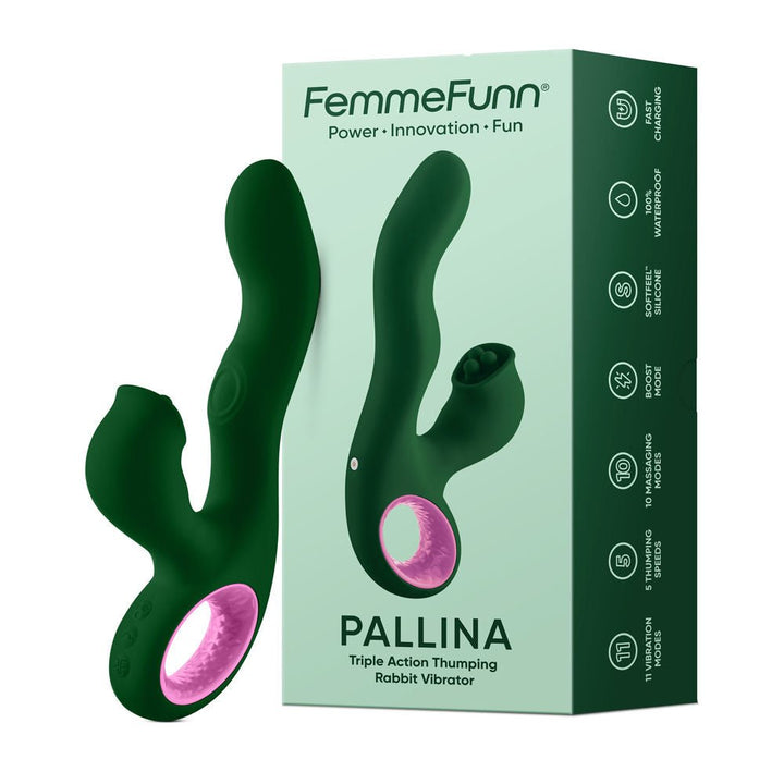 Pallina Triple - Action Rabbit Vibrator - Green - US Stores