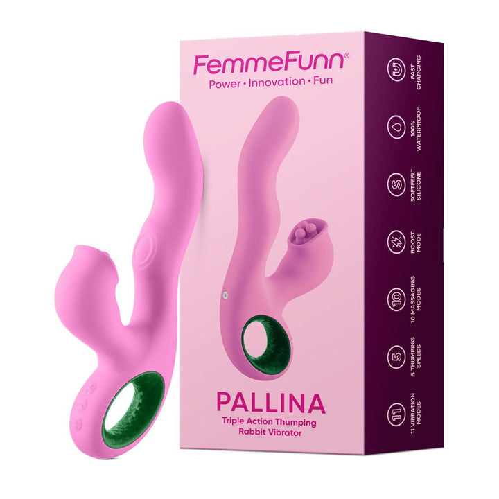 Pallina Triple - Action Rabbit Vibrator - Green - US Stores