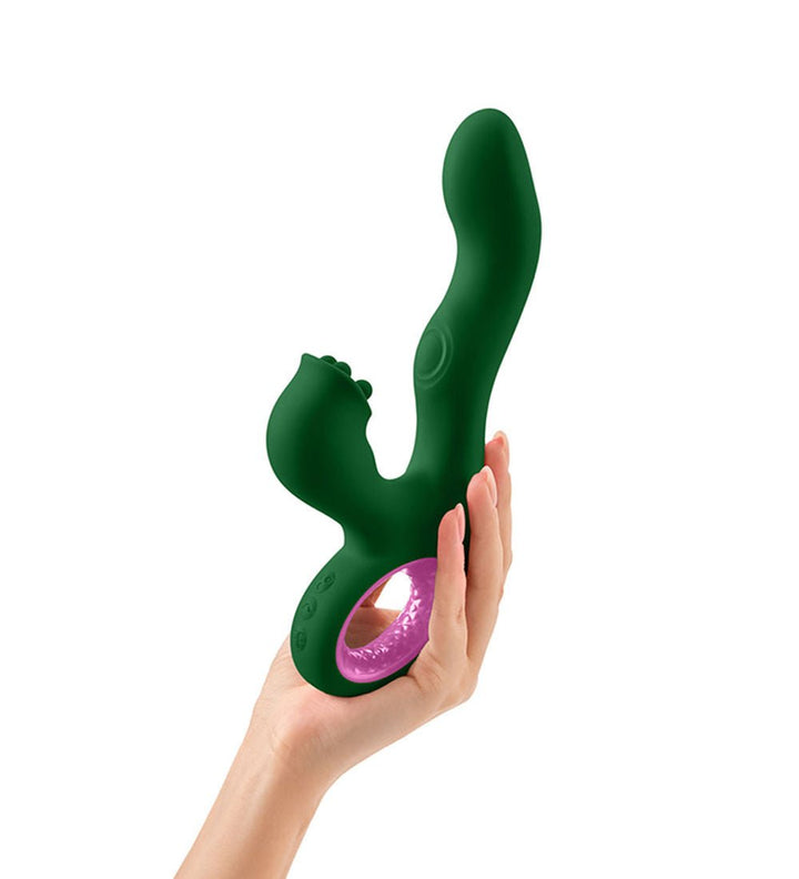 Pallina Triple - Action Rabbit Vibrator - Green - US Stores
