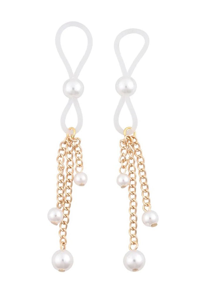 Pearl Nipple Ties - Gold/white - US Stores