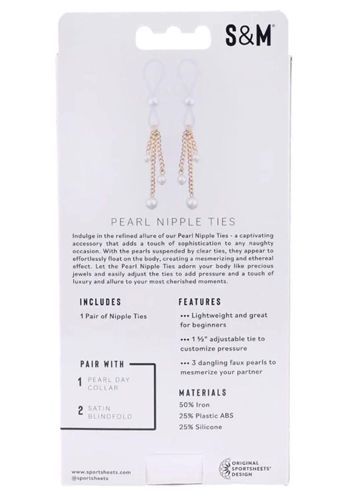 Pearl Nipple Ties - Gold/white - US Stores