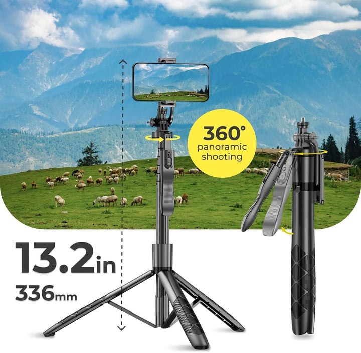 Phone Tripod 62" Selfie Stick for iPhone with Remote and 3W LED Light, Universal Mount, Phone Stand for Recording & Streaming, Tripod for iPhone & Android Phone & Gopro - US Stores