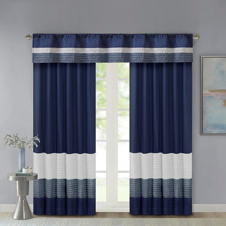 Polyoni Pintuck Curtain Panel(Only 1 Pc Panel) - US Stores