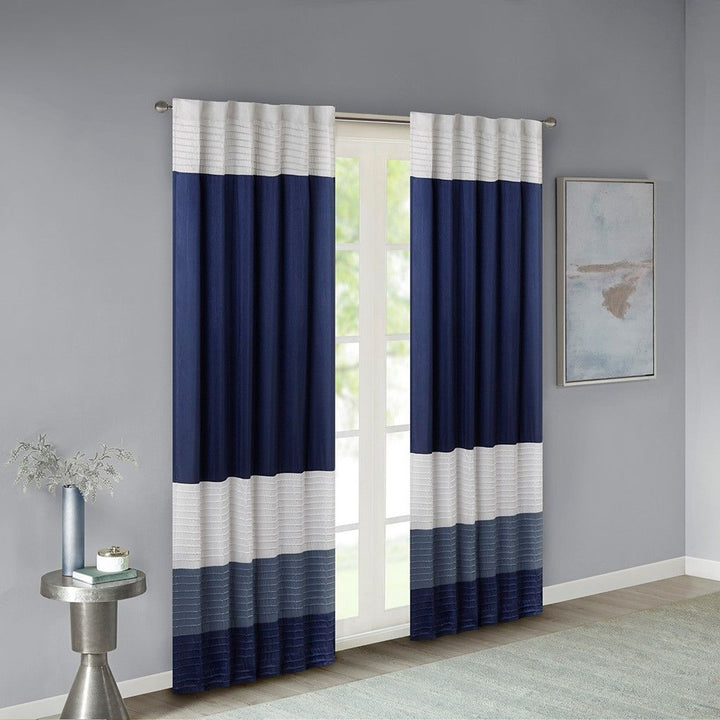 Polyoni Pintuck Curtain Panel(Only 1 Pc Panel) - US Stores