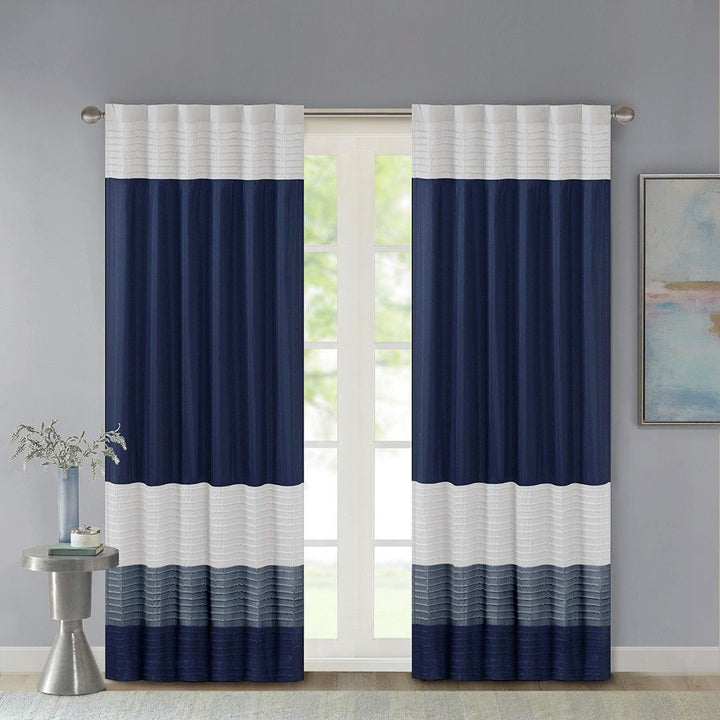 Polyoni Pintuck Curtain Panel(Only 1 Pc Panel) - US Stores