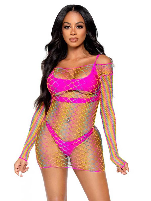 Pretty in Paradise Rainbow Mini Dress - One Size - Rainbow - US Stores