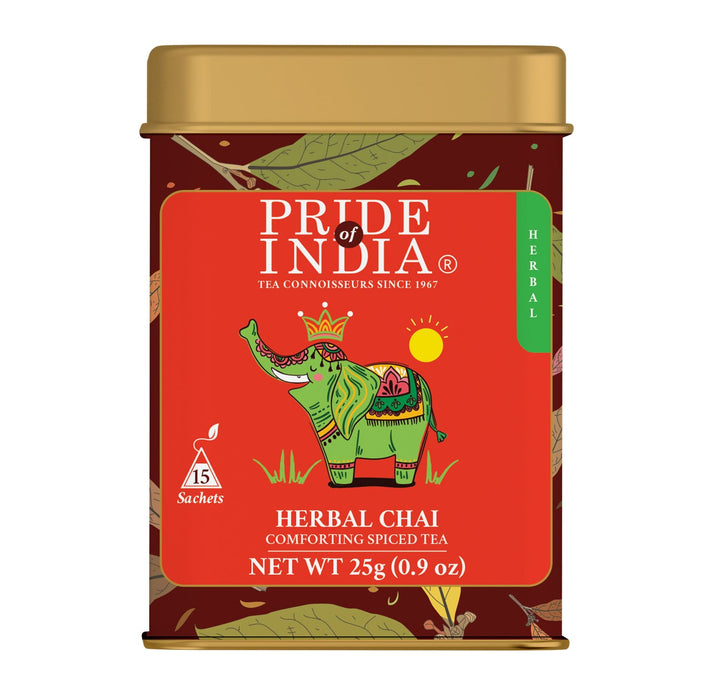 Pride Of India Herbal Chai (Comforting Spiced Tea), 15 Tea Bags - US Stores