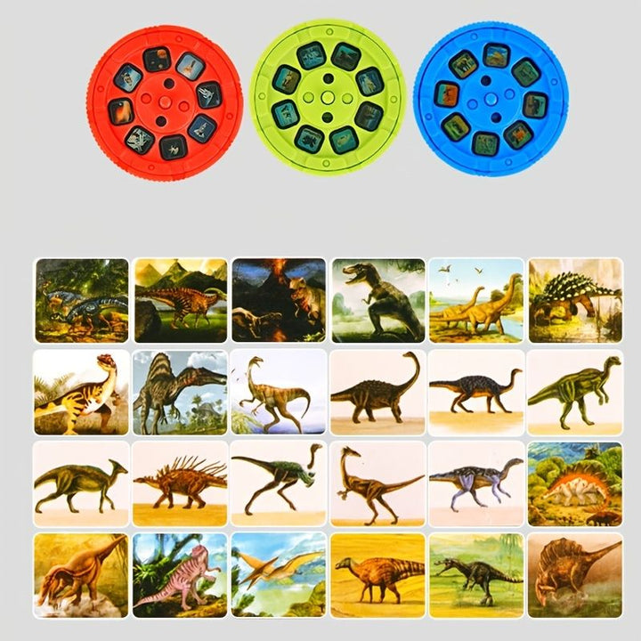 Projection Flashlight, Children Projector Light, Cute Cartoon Dinosaur Animal Space Night Photo Light, Bedtime Learning Fun Toys - US Stores