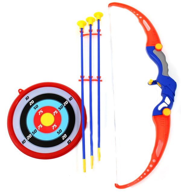 Kings Sport Toy Archery Bow and Arrow Set for Kids with Arrows, Target, and Quiver – Safe Suction Cup Arrows – Outdoor Fun