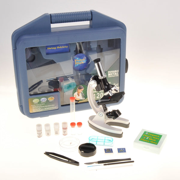 120x-1200x 52 pcs Kids Beginner Microscope w/ Metal Body