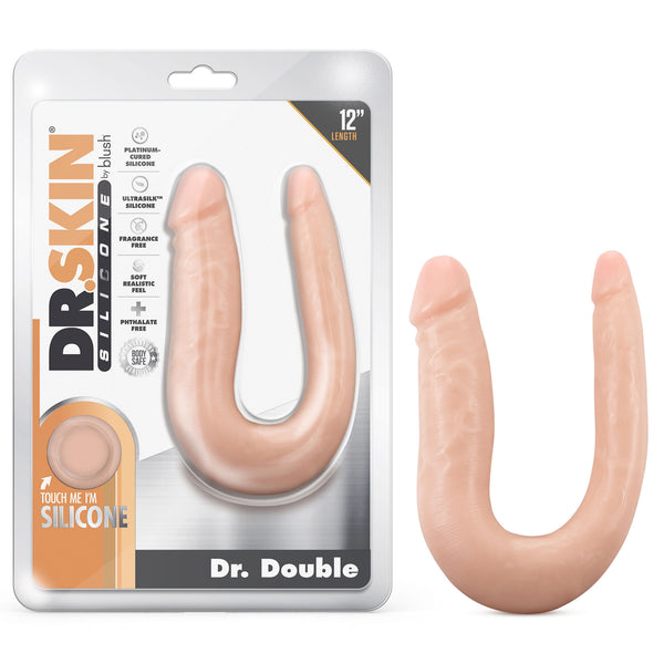 Dr. Skin Silicone - Dr. Double - 12 Inch Double Dong - Vanilla