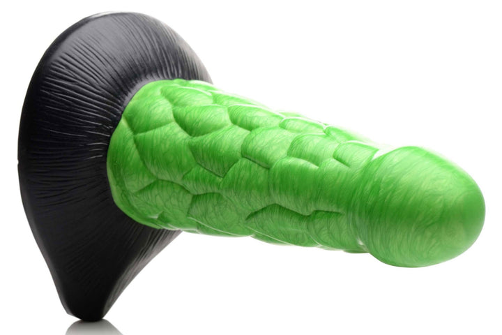 Radioactive Reptile Thick Scaly Silicone Dildo - Green - US Stores